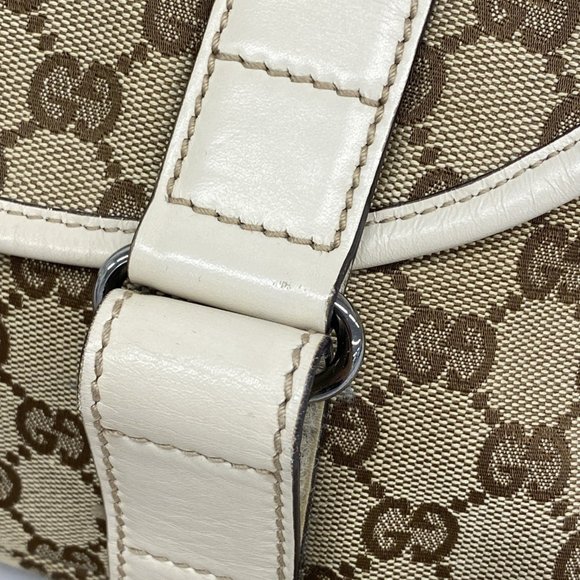 Gucci GG Canvas Shoulder Bag 145858 Brown White Men's - Picture 11 of 14
